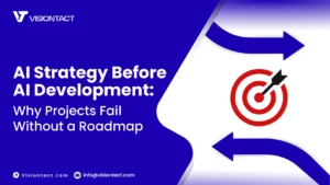 AI strategy roadmap by VisionTact showing the planning stages that come before AI development for enterprise projects